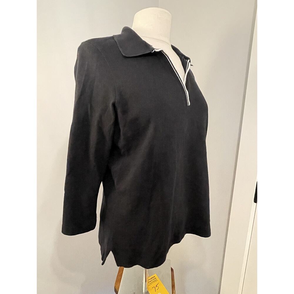 Women’s Navy Nautica V-neck Shirt Sz Large 3/4sleeve - Picture 2 of 8